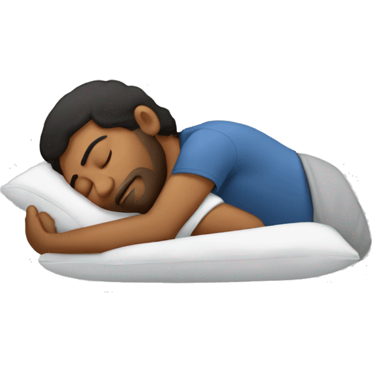 brown man sleeping on pillow emoji