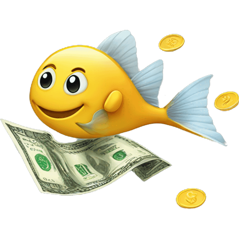 flying money with fish emoji