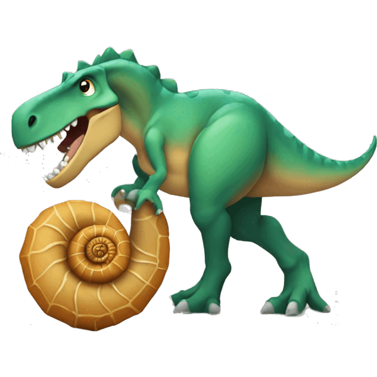 dinosaur holding ammonite  emoji