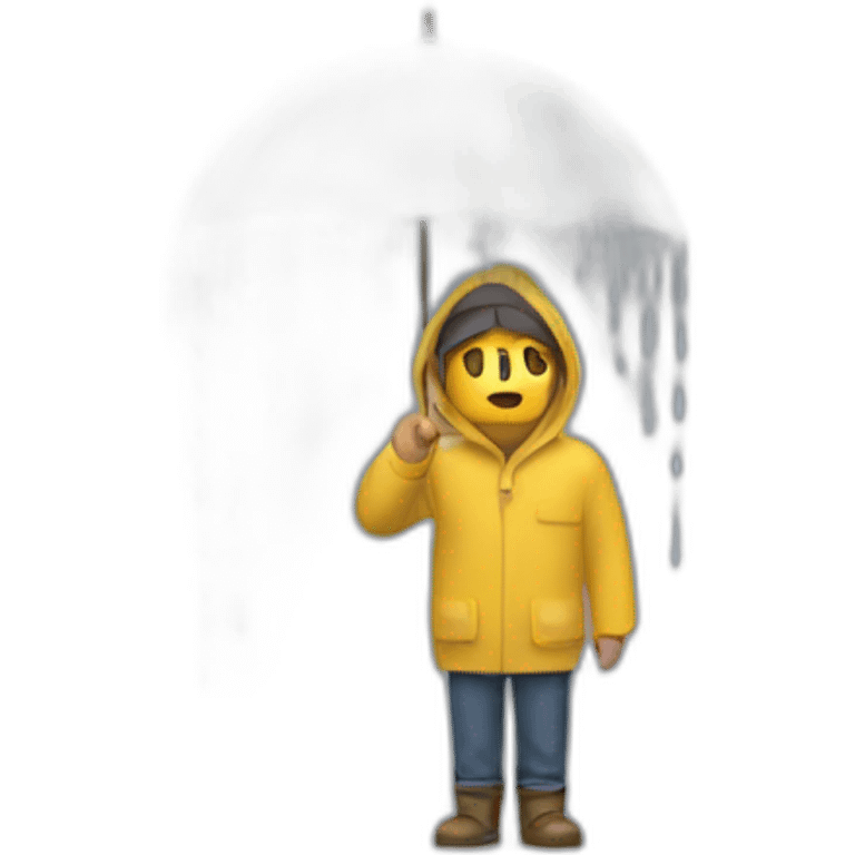 Homme dépressif sous la pluie emoji