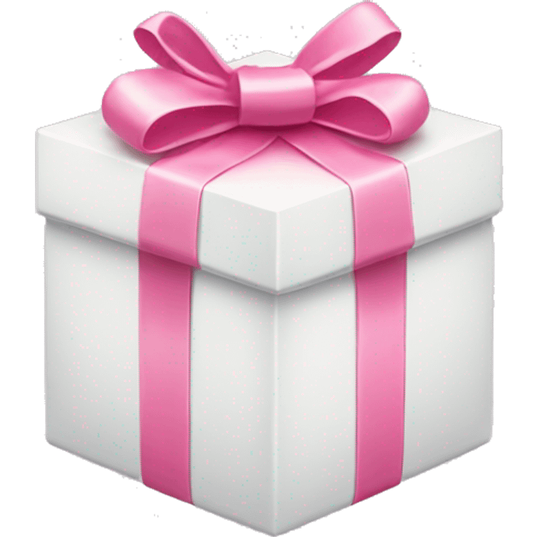 White present box with pink bow  emoji