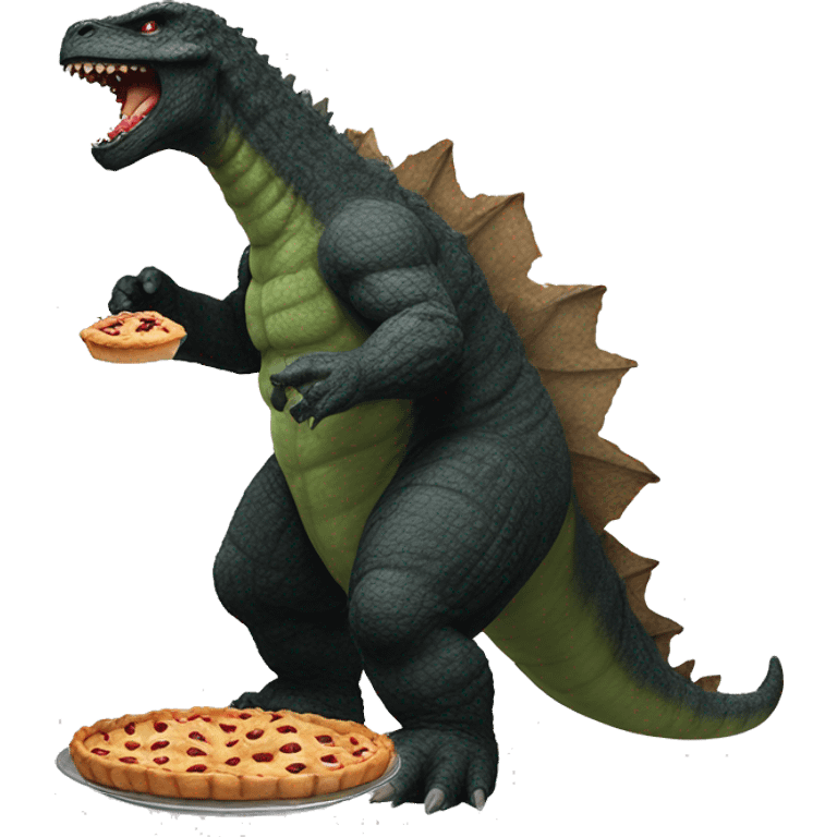 Godzilla eating a pie  emoji