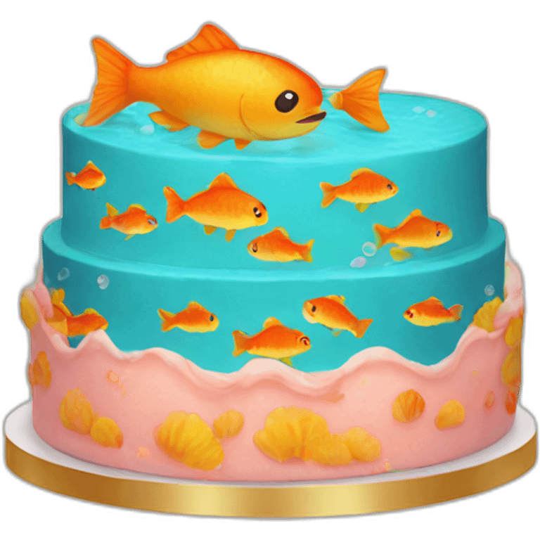 Cake in fish emoji