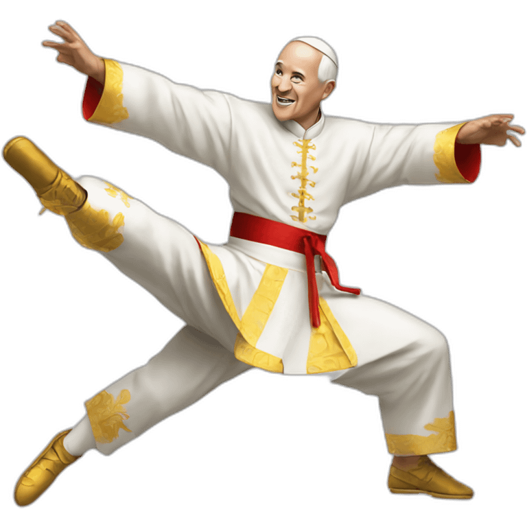 Pope kung fu kick emoji