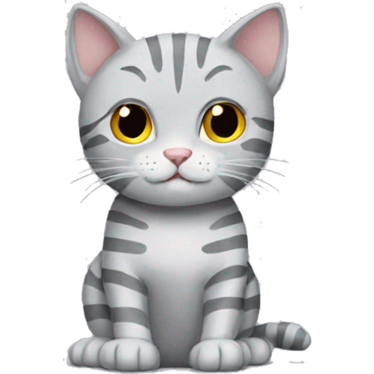 grey cat with stripes emoji