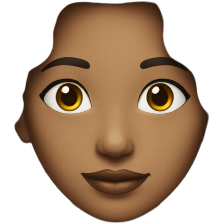 mulher branca com cabelo preto fazendo skincare  emoji