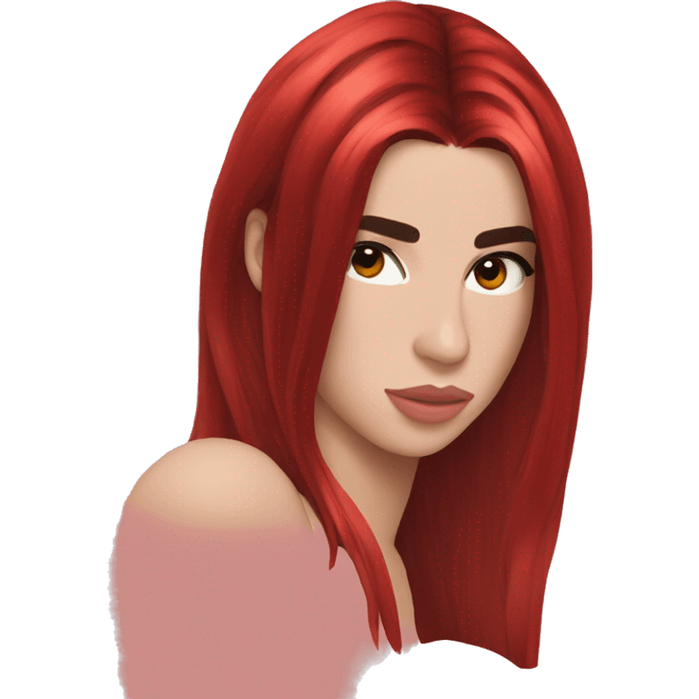 dua lipa with red long hair emoji