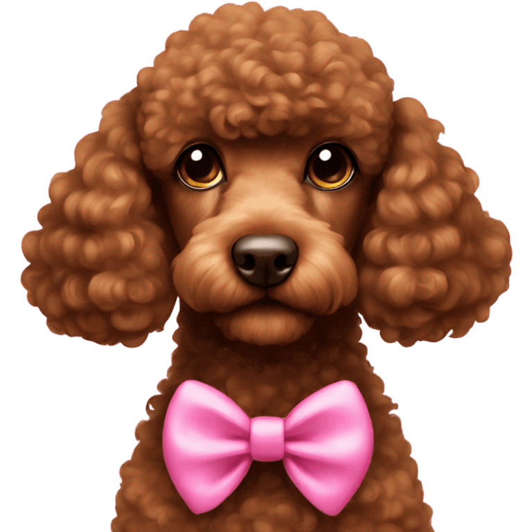 brown poodle with pink bow emoji