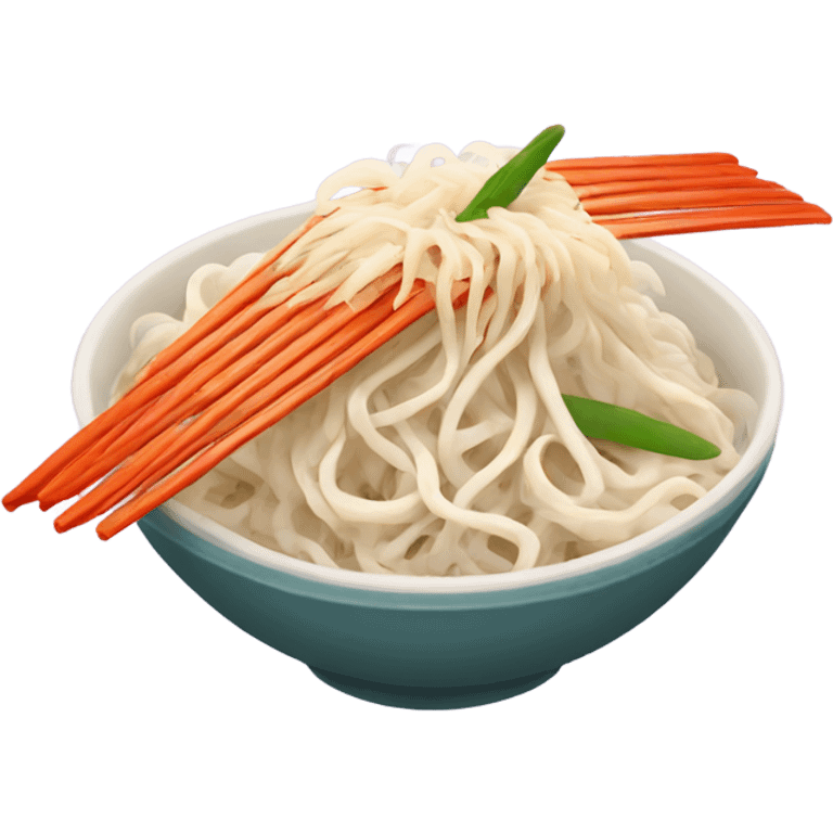 Flat rice noodles with flying wings emoji