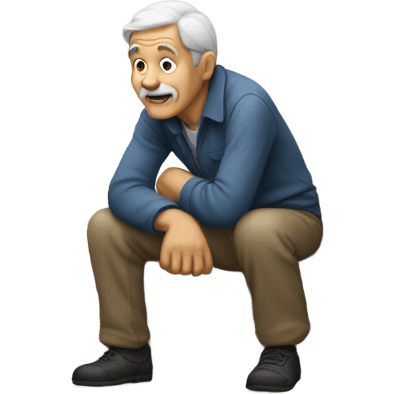 Old man sitting on a corner  emoji