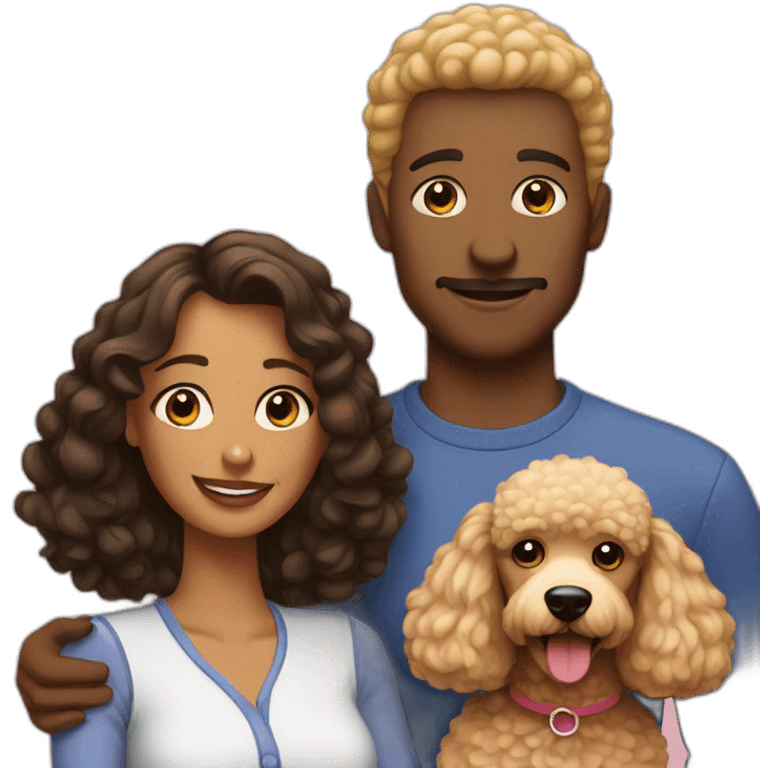 couple and poodle emoji