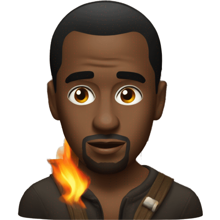 P diddy in a fire lit cabin  emoji