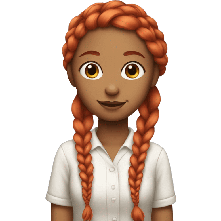 Girl with red hair and a braid emoji