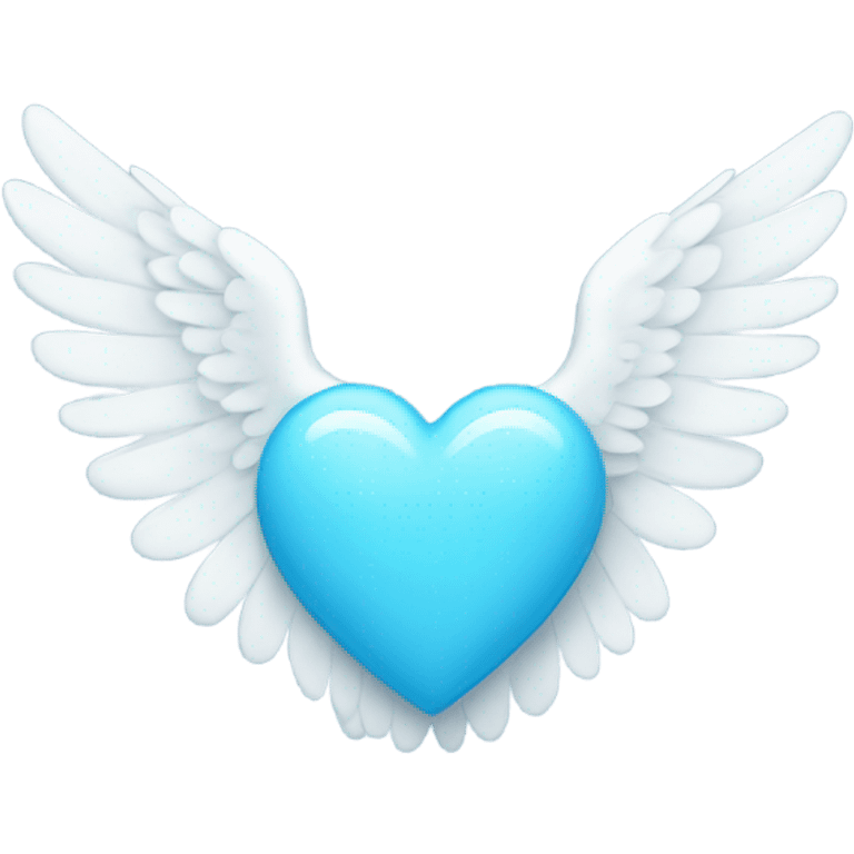 light blue heart with white wings emoji