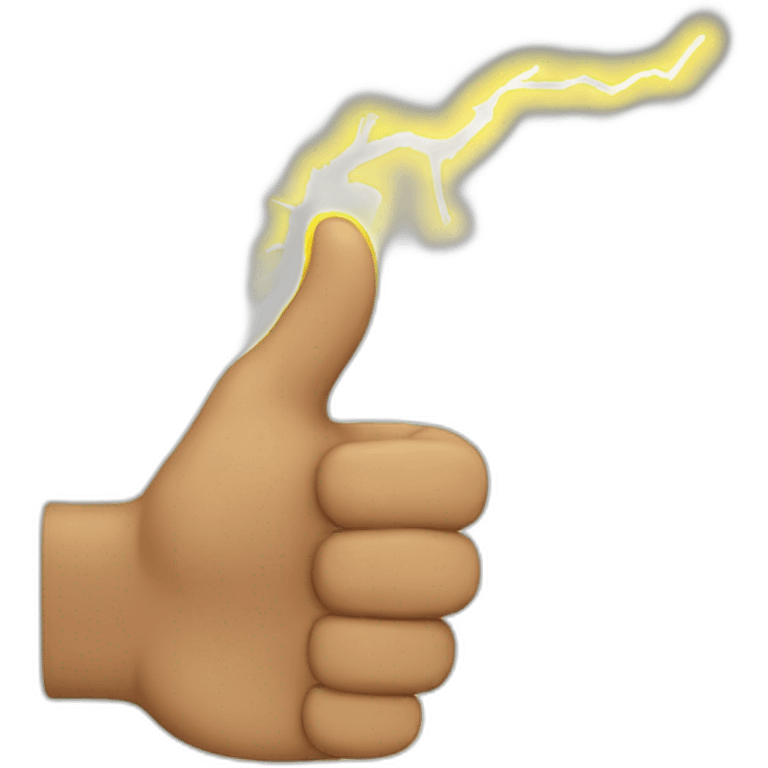 thumbs up touched by lightning emoji