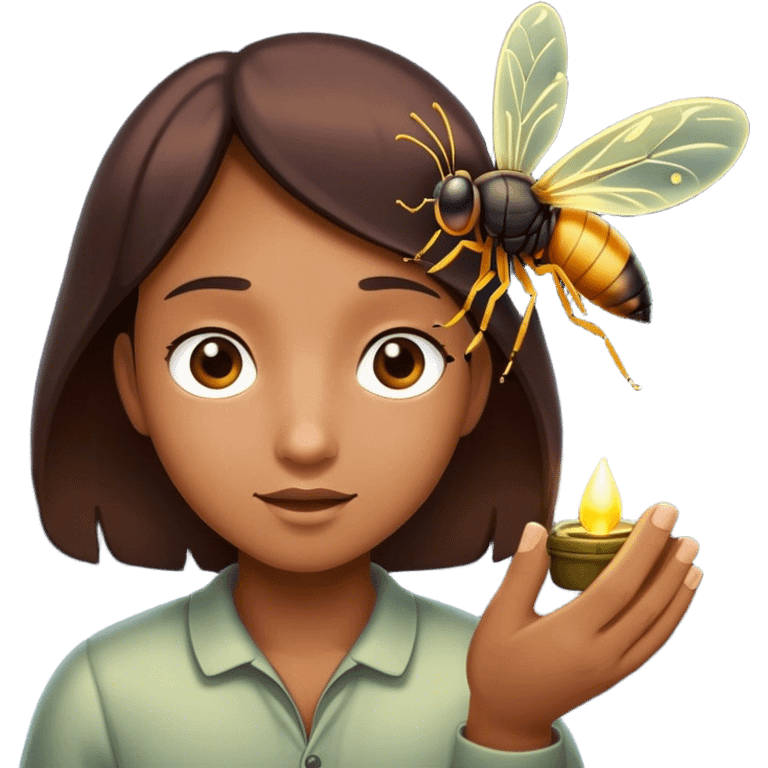 Catching a firefly emoji