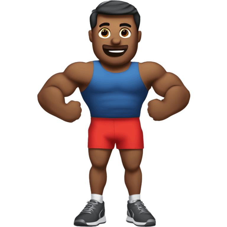 hombre con pesas en el gimnasio emoji