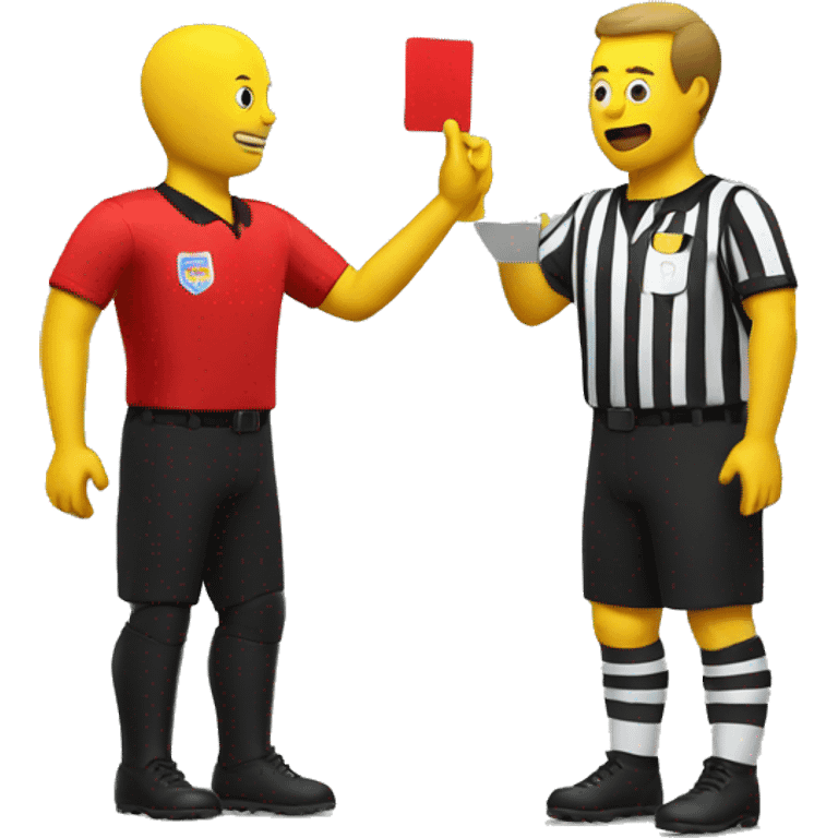 yellow man referee giving a red card emoji