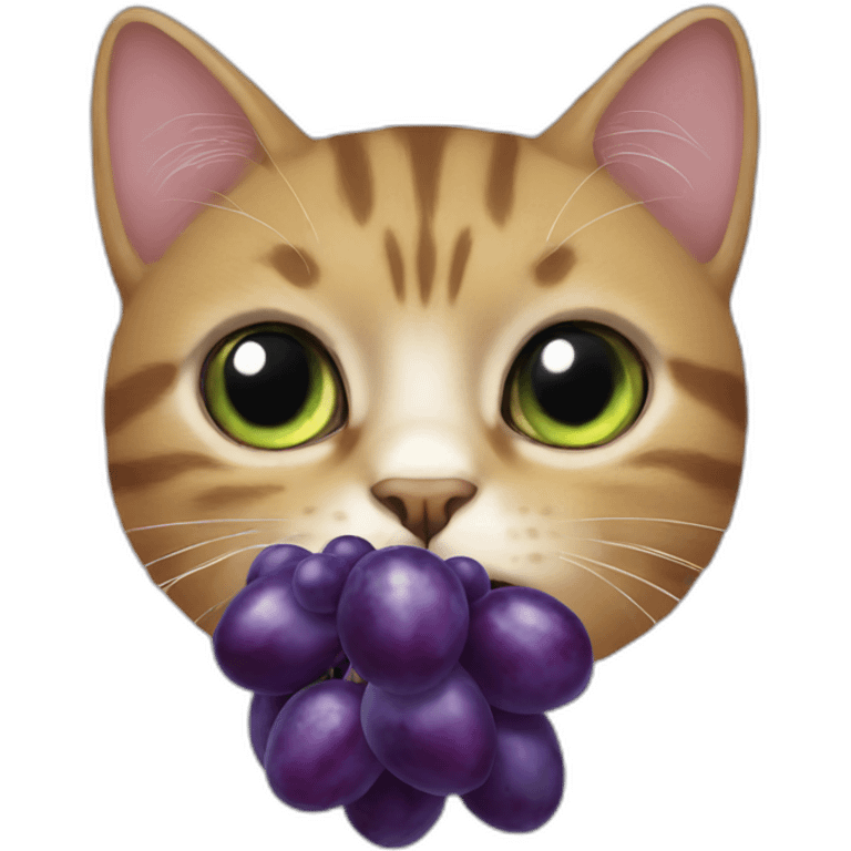 grape with cat head emoji