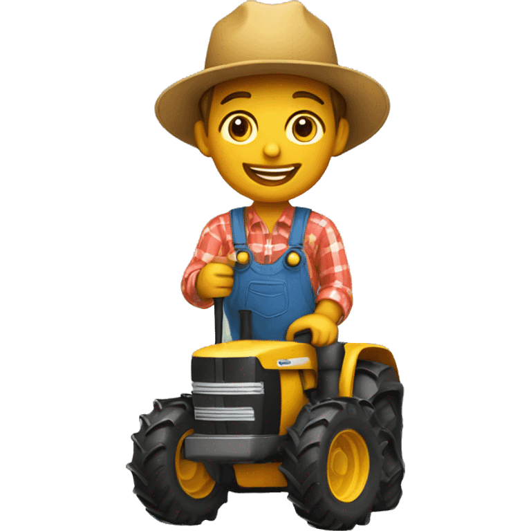 little farmer on tractor emoji