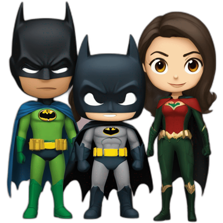 Batman with Damian Wayne and Talia al ghul  emoji