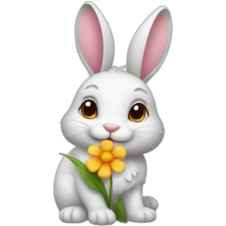 bunny with flower emoji