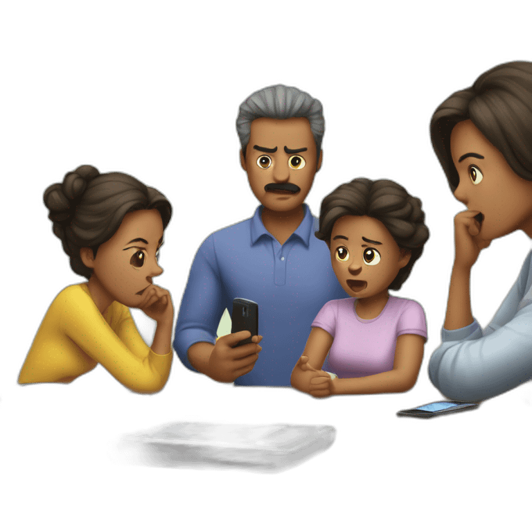 family quarrel over phones emoji