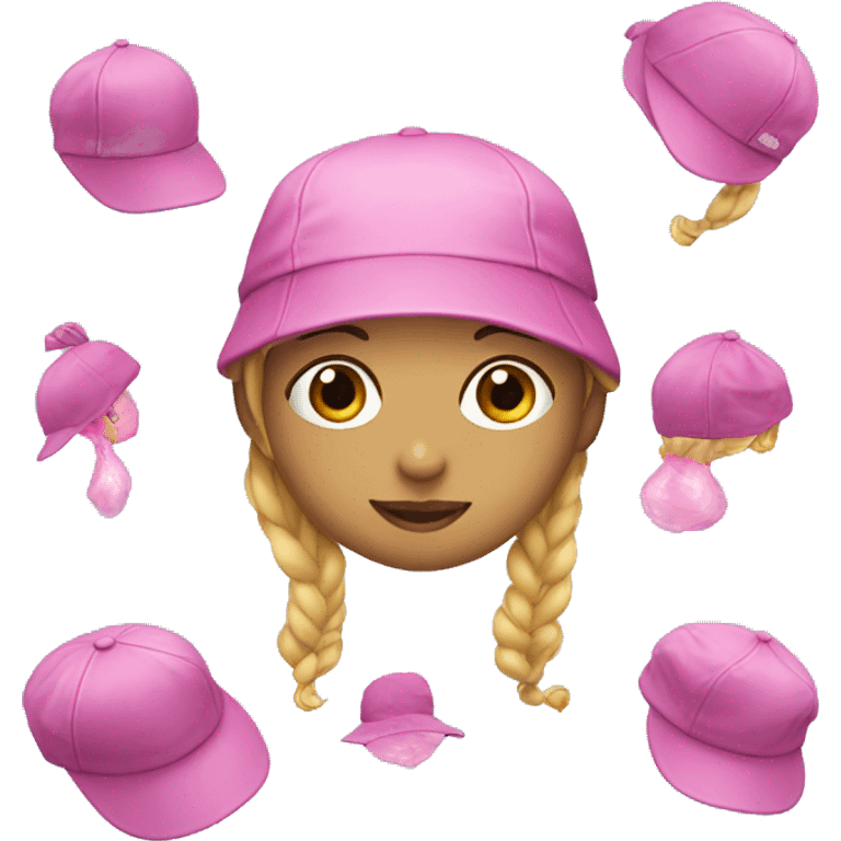 little girl swimming with pink cap  emoji