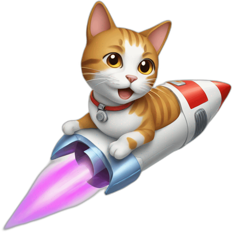 Cat on rocket emoji