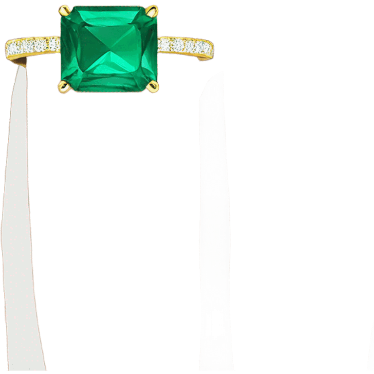 emerald solitaire engagement ring  emoji