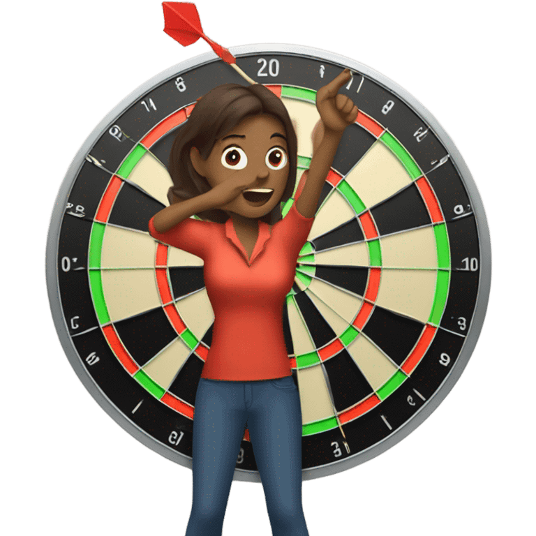 A women  play dart emoji