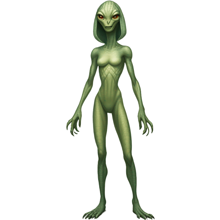 a reptilian alien woman full body emoji