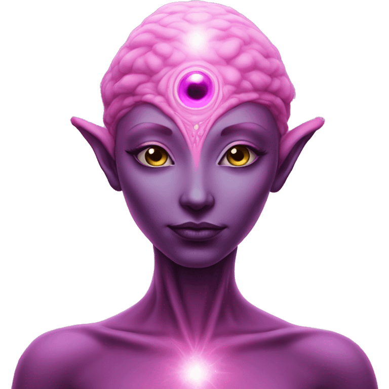 Pleiadian alien female third eye pink emoji