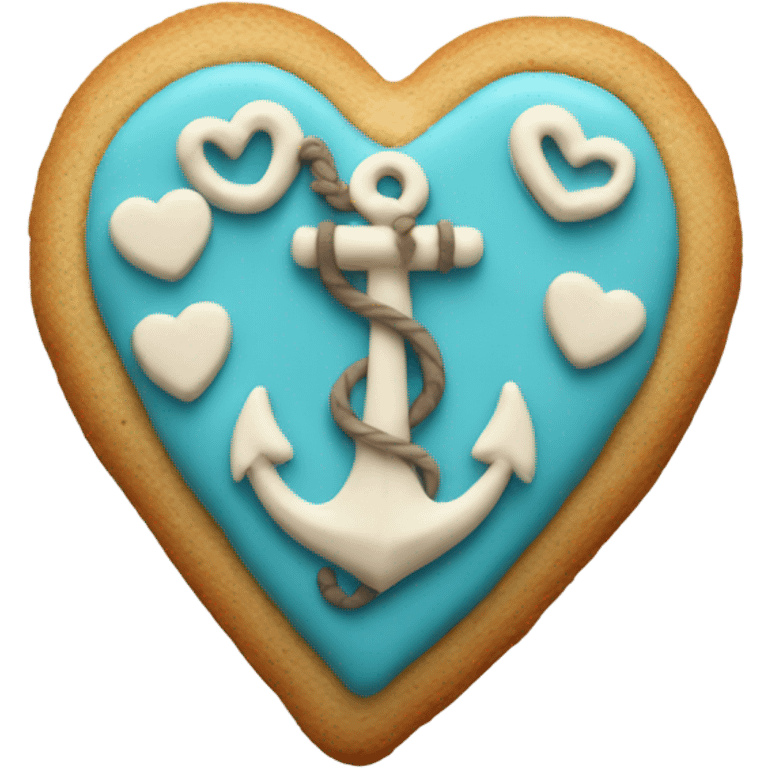 cookie heart with anchor emoji