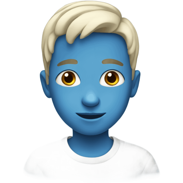 Little boy with blue eyes and blue hair emoji