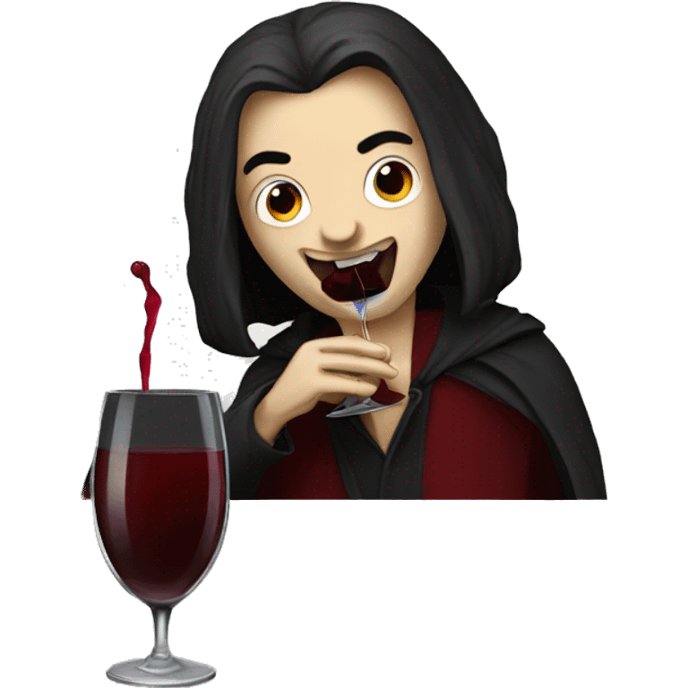 vampie drinking wine emoji