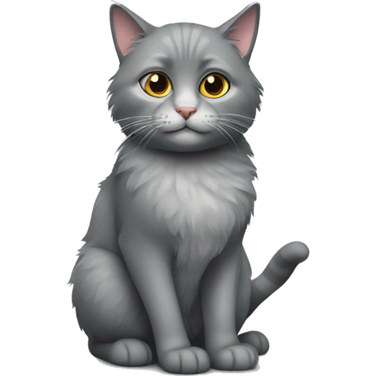 Fluffy grey cat emoji