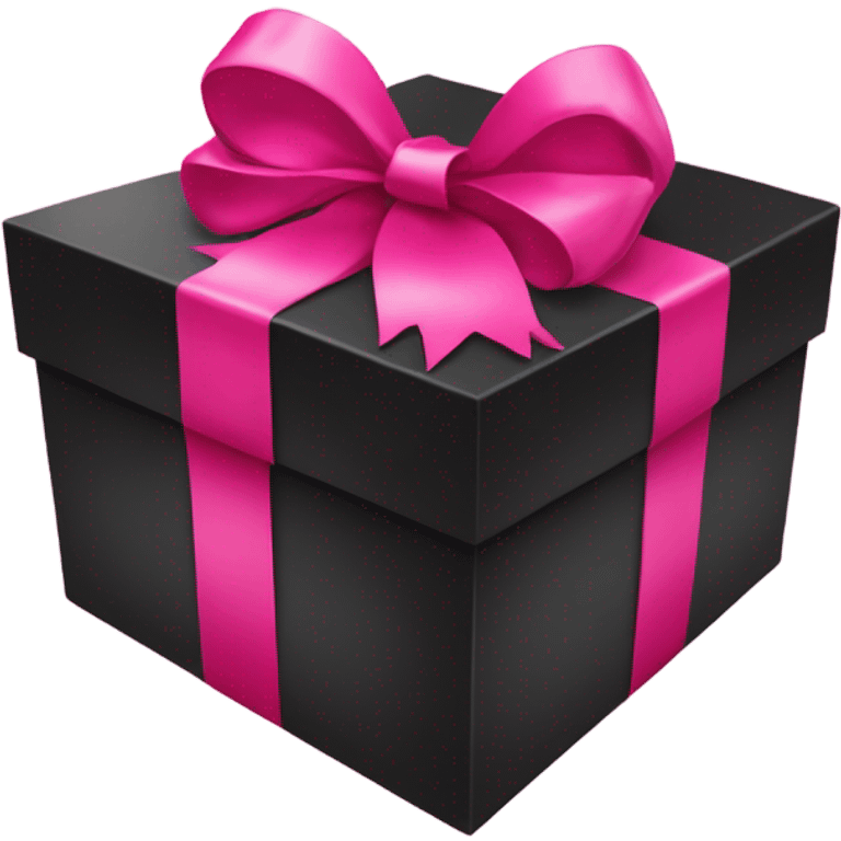 Black gift hot pink bow emoji