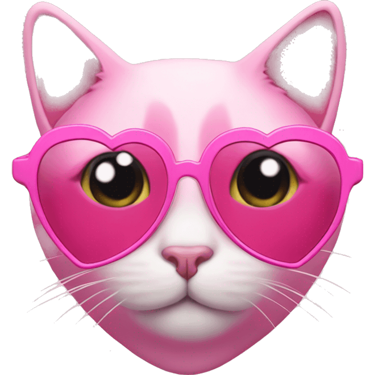 pink cat with heart glasses emoji