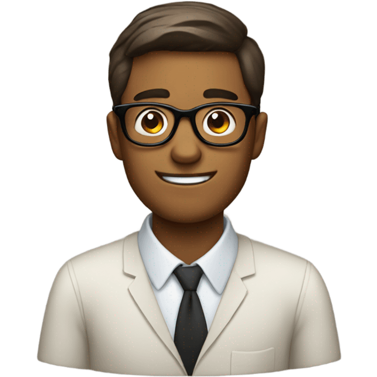 Man with glasses and coffee emoji