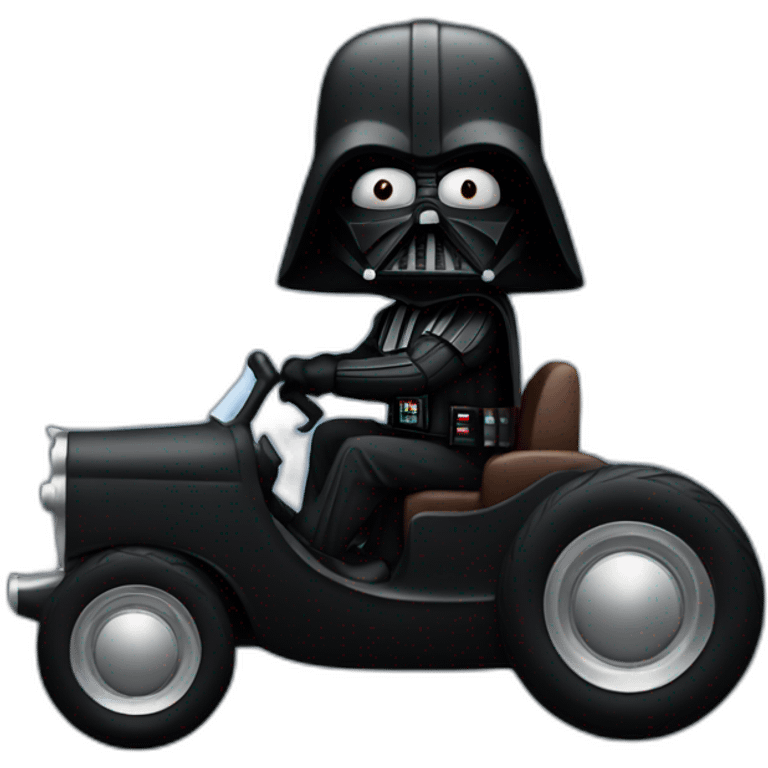 Dark vader driving a coopa emoji