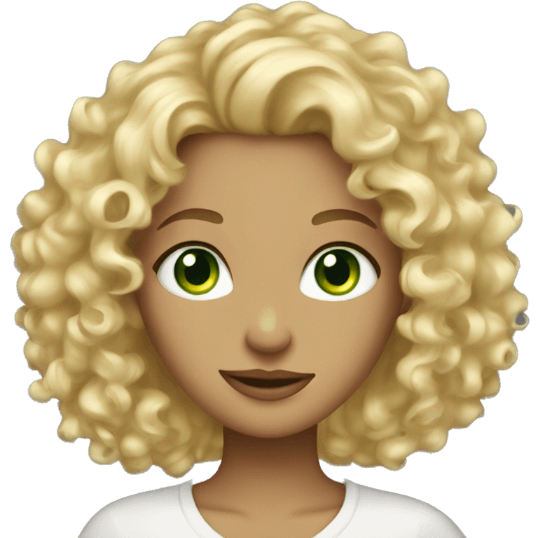 green eyed blonde curly girl emoji