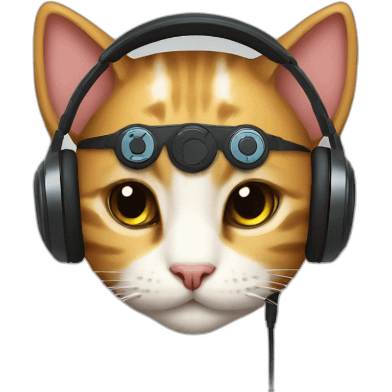 Cat gamer headphone emoji