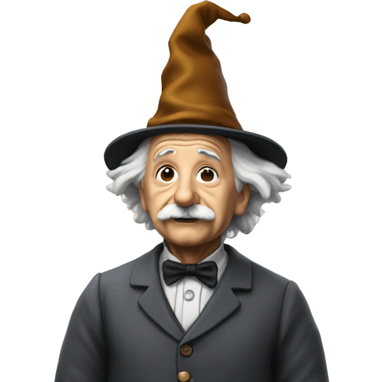 Albert Einstein in a wizard's hat emoji