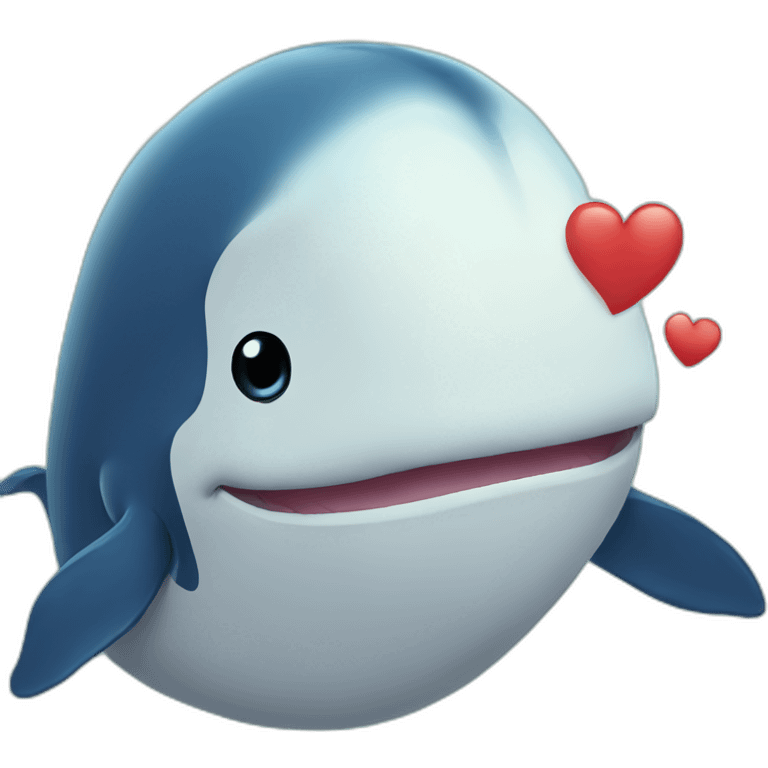 Whale in love emoji