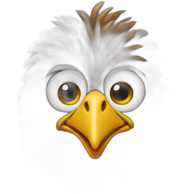 gallina flaca ,ojos saltones con delantal emoji