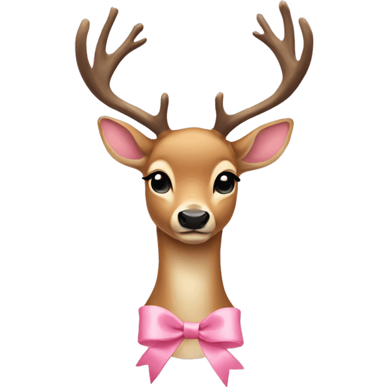 deer with light pink ribbon  emoji