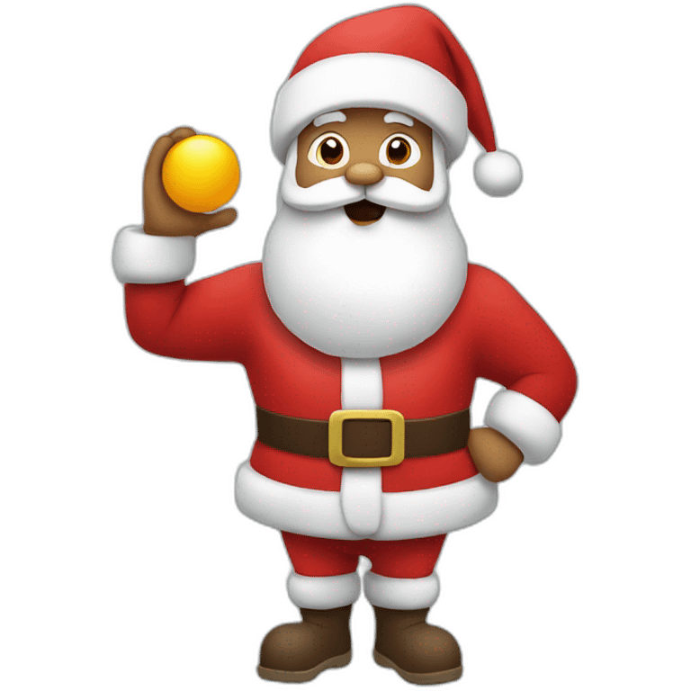 santa claus doing fitness emoji