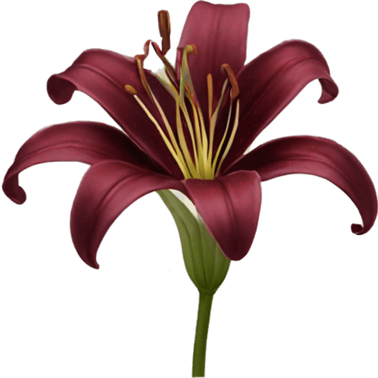 realistic burgundy lily emoji