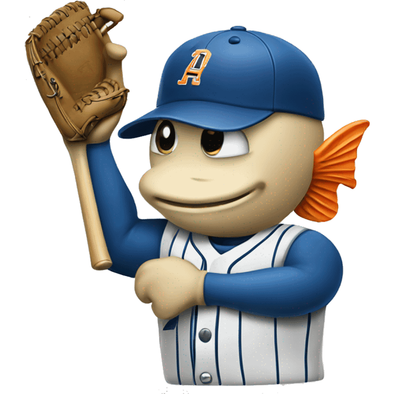 a fish playing basball emoji